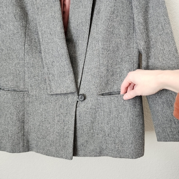 RASPINI x VINTAGE wool long line lapel blazer in‎ grey - Picture 6 of 15